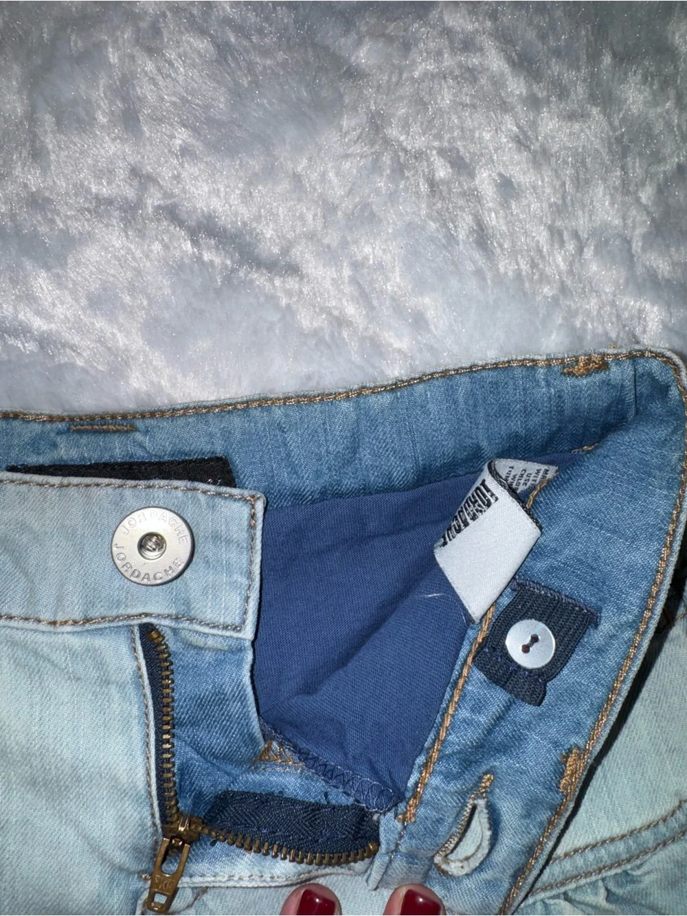 Jordache Light Wash Denim Ruffle Skort - Pale Blue